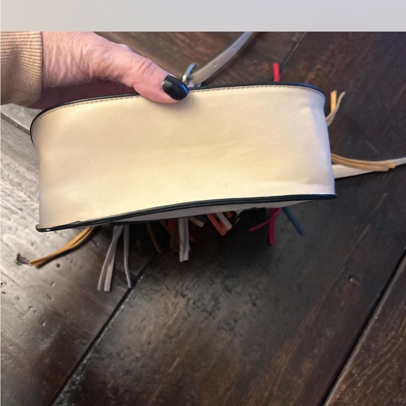 Mellow World cream and multi-coloured fringe tassel bag - Picture 4 of 4